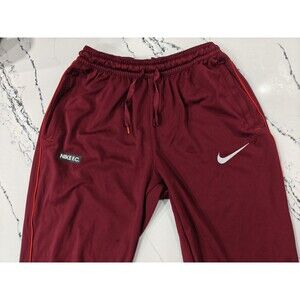 Nike Men's Medium Red Jogger FC Tracksuit Pants with Elastic Waist
